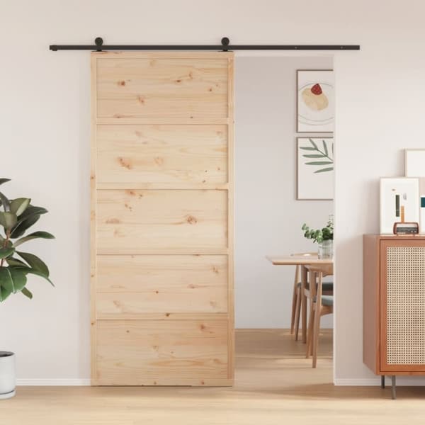 vidaXL skydedør 90x208 cm massivt fyrretræ
