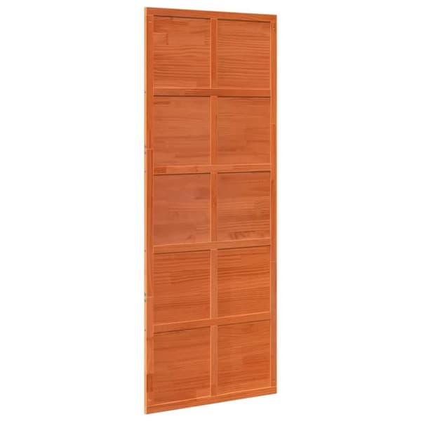 vidaXL skydedør 80x208 cm massivt fyrretræ gyldenbrun
