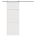Miniatyrbild 4 av 11: vidaXL Ladugårdsdörr vit 80x208 cm massiv furu