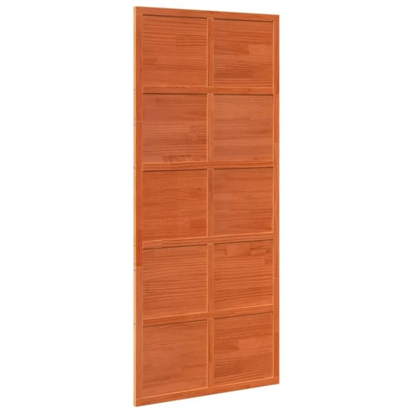 vidaXL Låvedør voksbrun 90x208 cm heltre furu