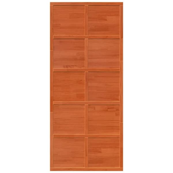 vidaXL Låvedør voksbrun 90x208 cm heltre furu
