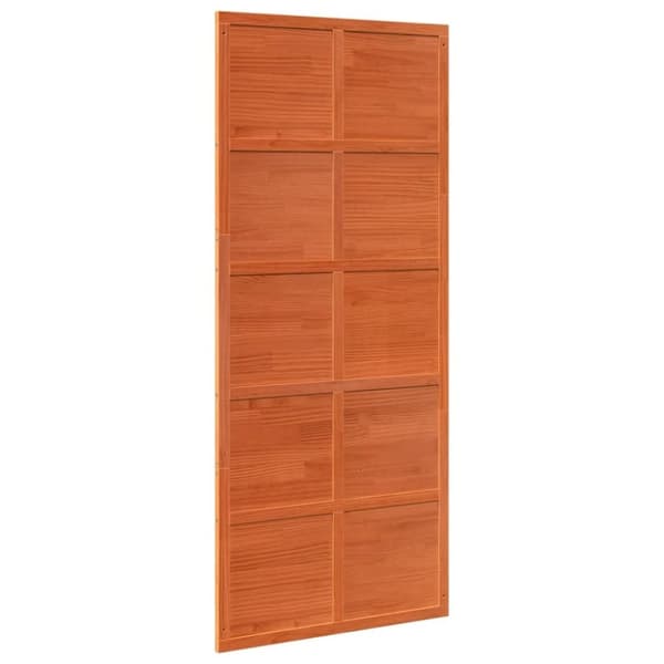 vidaXL Låvedør voksbrun 90x208 cm heltre furu