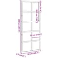 Miniatyrbilde 11 av 11: vidaXL Låvedør voksbrun 90x208 cm heltre furu
