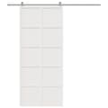 Miniatyrbild 4 av 11: vidaXL Ladugårdsdörr vit 90x208 cm massiv furu