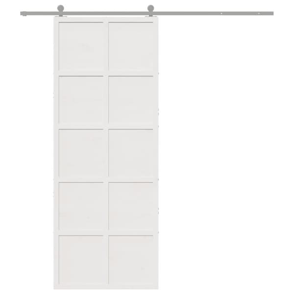 skydedør 80x208 cm massivt fyrretræ hvid