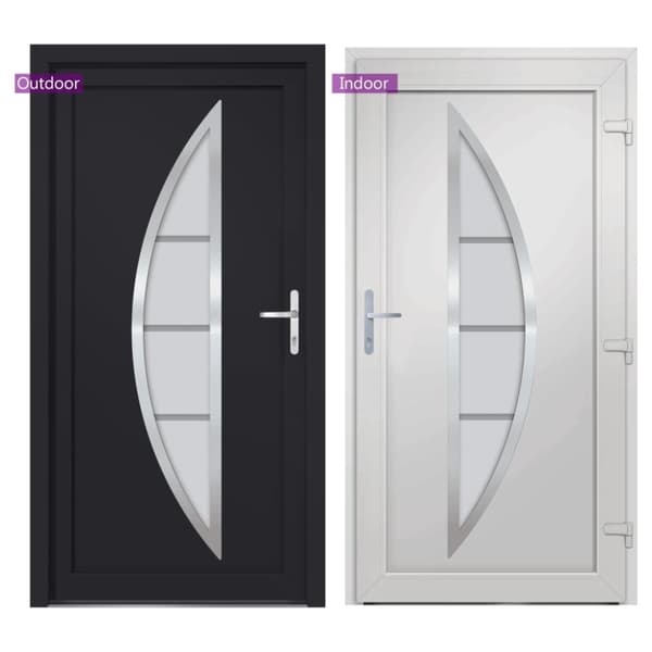 hoveddør 98x208 cm PVC antracitgrå