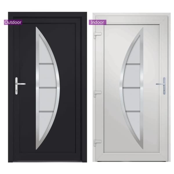 hoveddør 108x200 cm PVC antracitgrå