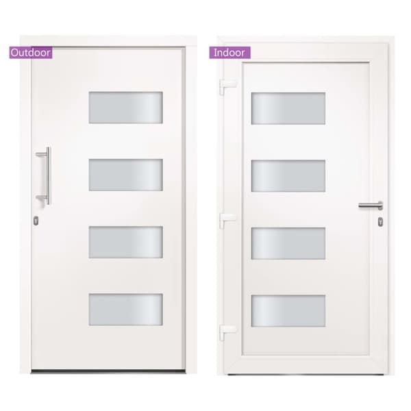 hoveddør 110x210 cm aluminium og PVC hvid