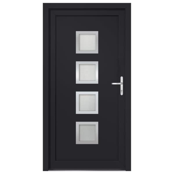 hoveddør 98x200 cm PVC antracitgrå