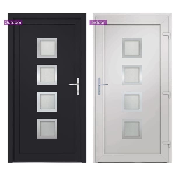 hoveddør 98x200 cm PVC antracitgrå