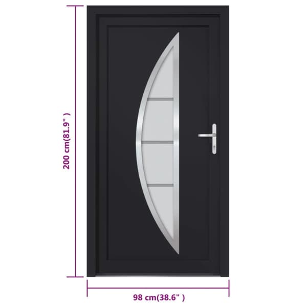 Ytterdörr antracit 98x200 cm PVC