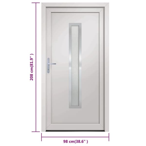 hoveddør 98x208 cm PVC hvid