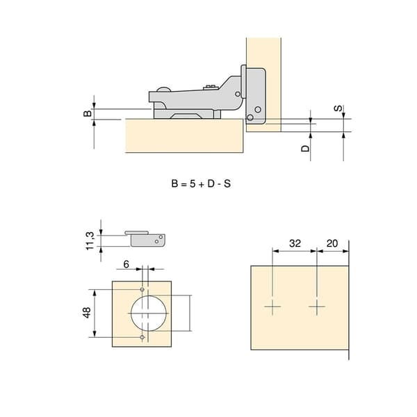 Emuca X91 Albuehængsel 20 Enheder