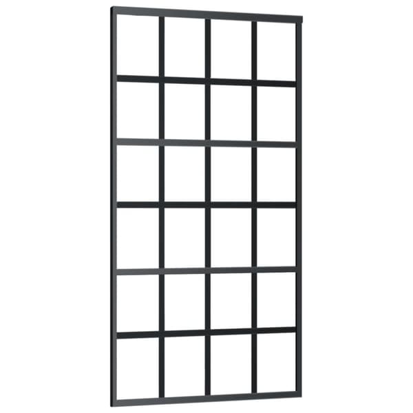 Skjutdörr ESG-glas och aluminium 102x205 cm svart
