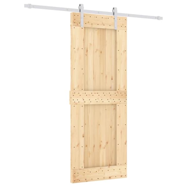 Skjutdörr med beslag 80x210 cm massiv furu