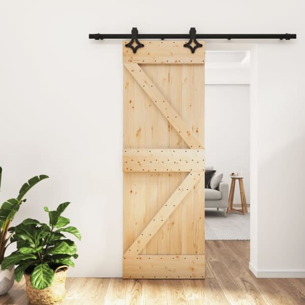 Skjutdörr med beslag 70x210 cm massiv furu