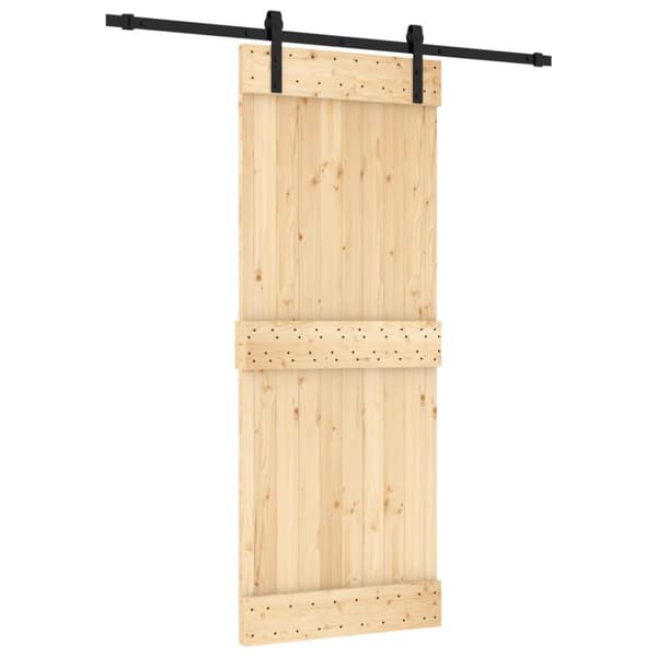 Skjutdörr med beslag 80x210 cm massiv furu