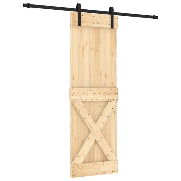 Skjutdörr med beslag 70x210 cm massiv furu
