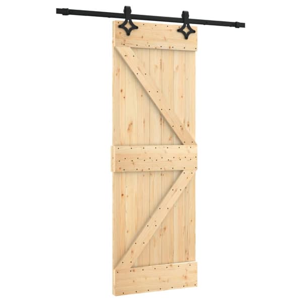 Skjutdörr med beslag 70x210 cm massiv furu