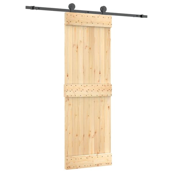 Skjutdörr med beslag 70x210 cm massiv furu