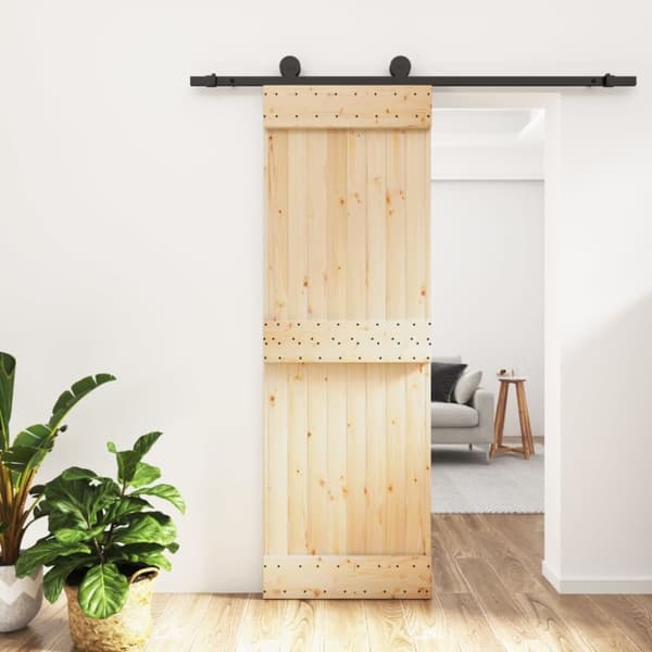 Skjutdörr med beslag 70x210 cm massiv furu