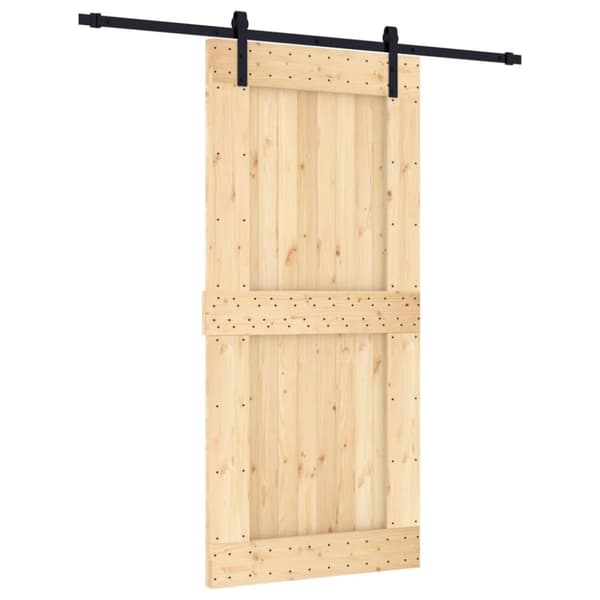 Skjutdörr med beslag 95x210 cm massiv furu