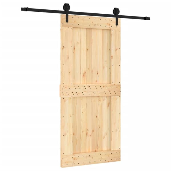 Skjutdörr med beslag 95x210 cm massiv furu