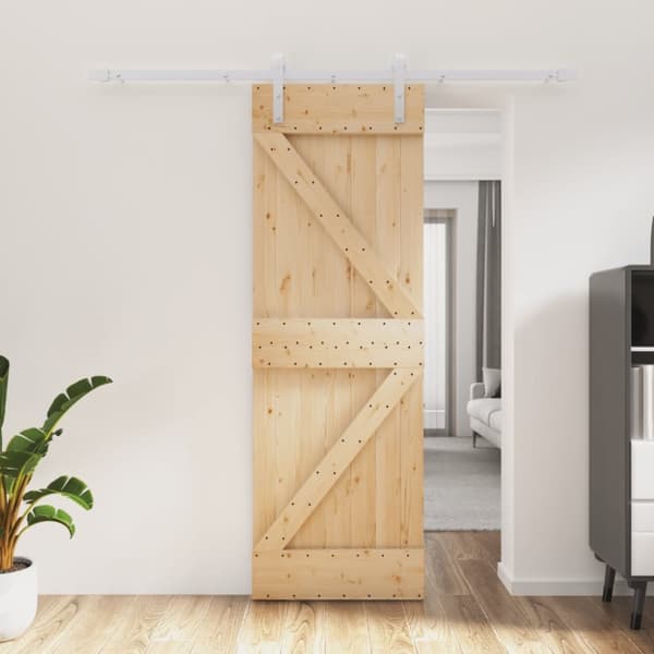 Skjutdörr med beslag 70x210 cm massiv furu