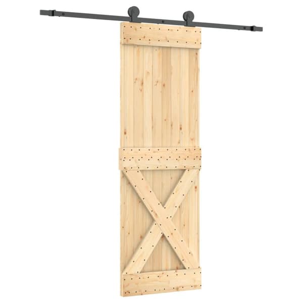 Skjutdörr med beslag 70x210 cm massiv furu