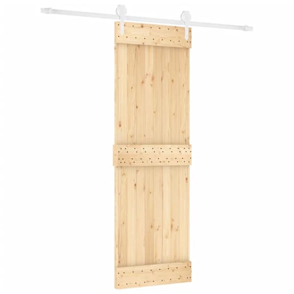 Skjutdörr med beslag 70x210 cm massiv furu