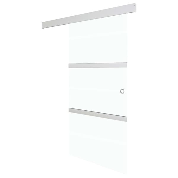 Skjutdörr med mjukstopp ESG-glas och aluminium 76x205 cm