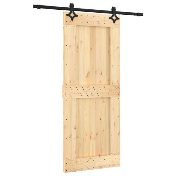Skjutdörr med beslag 85x210 cm massiv furu