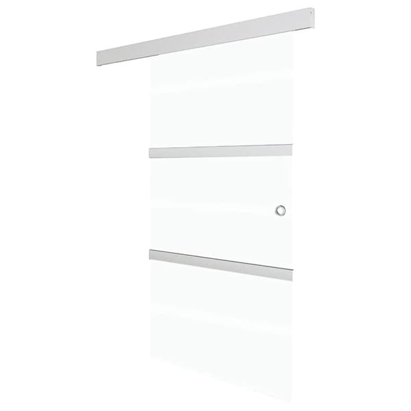 Skjutdörr ESG-glas och aluminium 102,5x205 cm silver