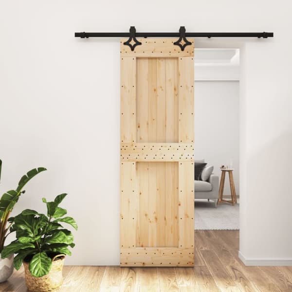 Skjutdörr med beslag 70x210 cm massiv furu