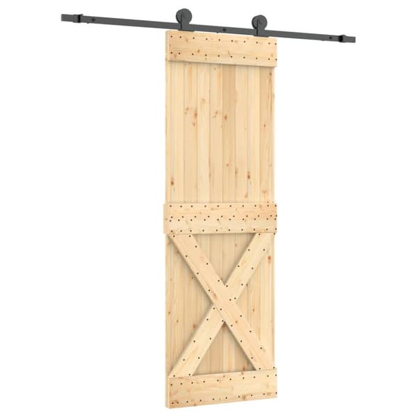 Skjutdörr med beslag 70x210 cm massiv furu