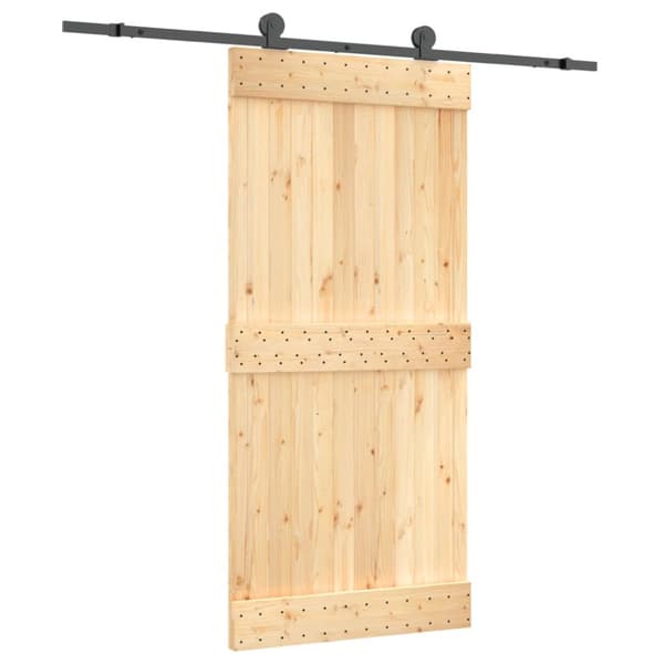 Skjutdörr med beslag 95x210 cm massiv furu