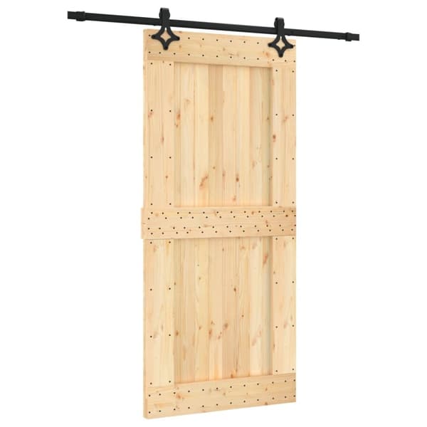 Skjutdörr med beslag 95x210 cm massiv furu