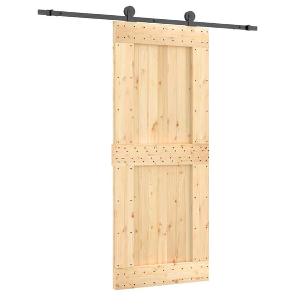 Skjutdörr med beslag 85x210 cm massiv furu