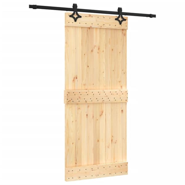 Skjutdörr med beslag 90x210 cm massiv furu