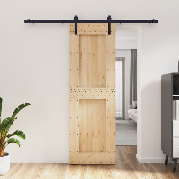 Skjutdörr med beslag 70x210 cm massiv furu