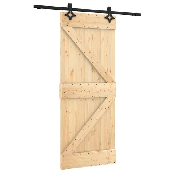 Skjutdörr med beslag 85x210 cm massiv furu