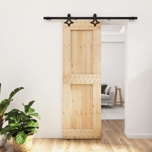 Skjutdörr med beslag 70x210 cm massiv furu