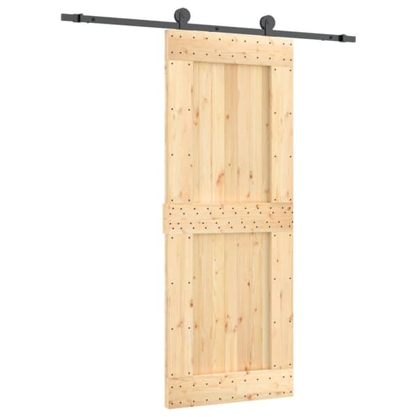 Skjutdörr med beslag 80x210 cm massiv furu