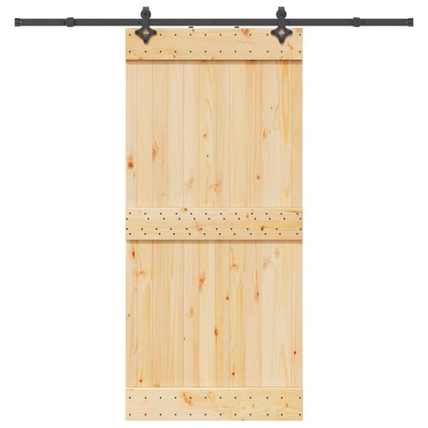 vidaXL Liukuovi asennustarvikkeineen 95x210 cm täysi mänty