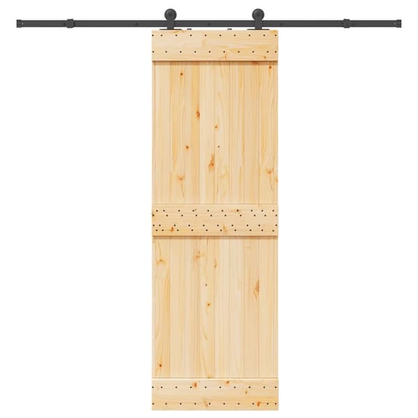 vidaXL Liukuovi asennustarvikkeineen 70x210 cm täysi mänty