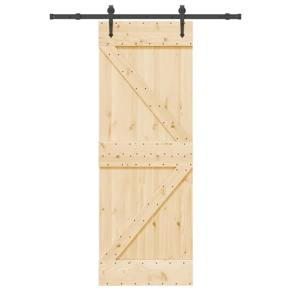 vidaXL Liukuovi asennustarvikkeineen 70x210 cm täysi mänty