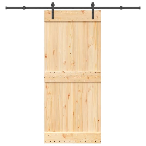 vidaXL Liukuovi asennustarvikkeineen 90x210 cm täysi mänty