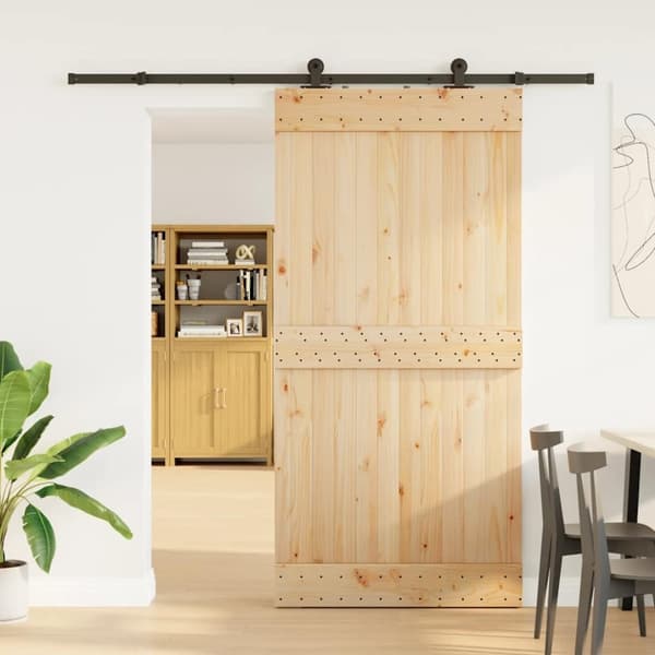 vidaXL skydedør med monteringssæt 100x210 cm massivt fyrretræ