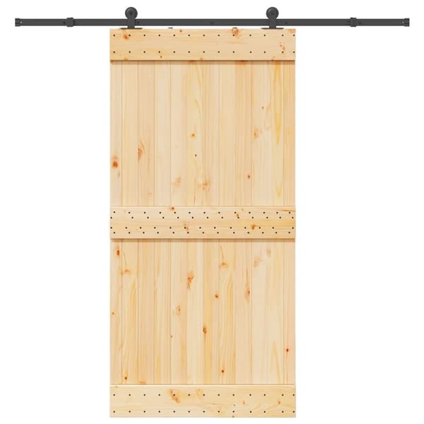 vidaXL skydedør med monteringssæt 100x210 cm massivt fyrretræ