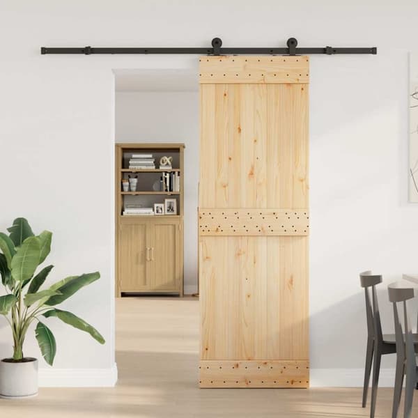 vidaXL Skyvedør med monteringstilbehør 70x210 cm heltre furu